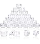 5 Gram Sample Containers with Lids, 50 Count 5ML Clear Sample Jars, Empty Lip Balm Containers wit...