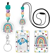 Autism Awareness Lanyards for Id Badges and Keys, Be Kind ID Badge Holder with Lanyard, Silicone ...
