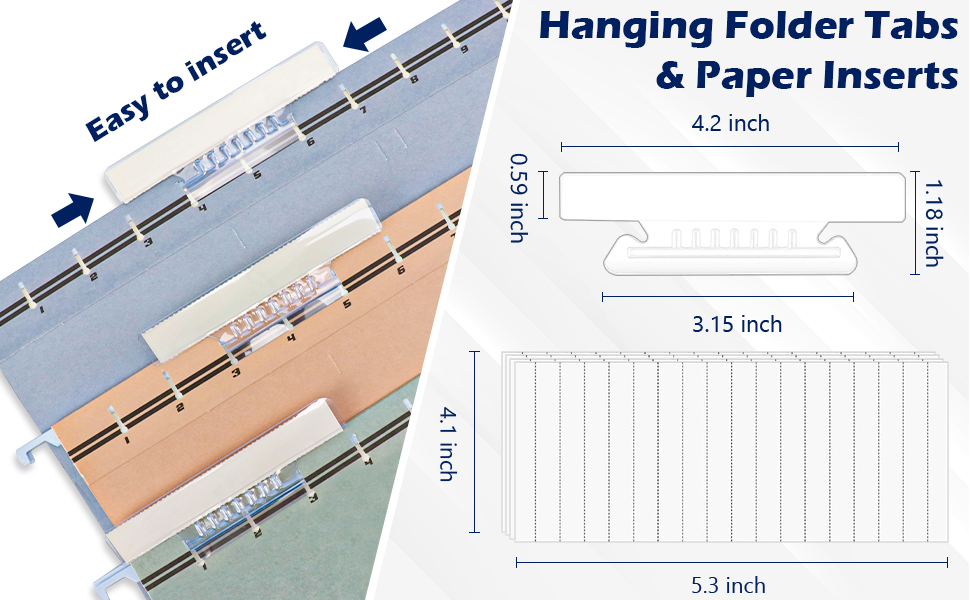4" Label Holder and Paper Insert Dimensions