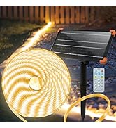 50Ft Solar Strip Lights Outdoor, Waterproof LED Light Strip Auto On/Off, Rechargeable Strip Light...