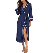 PrinStory Womens Robe Long Knit Bathrobe Lightweight Soft Robes Ladies Bath Robe