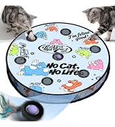 Interactive Cat Toy with Motion Activated Ball & 7 Holes Maze Mat, Hide and Seek Exercise Game fo...