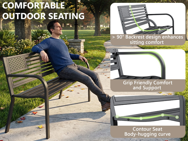 Garden bench for park