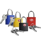 UP Security TSA Locks for Luggage with Key, Travel Luggage Locks TSA Approved 4 Pack, Small Padlo...