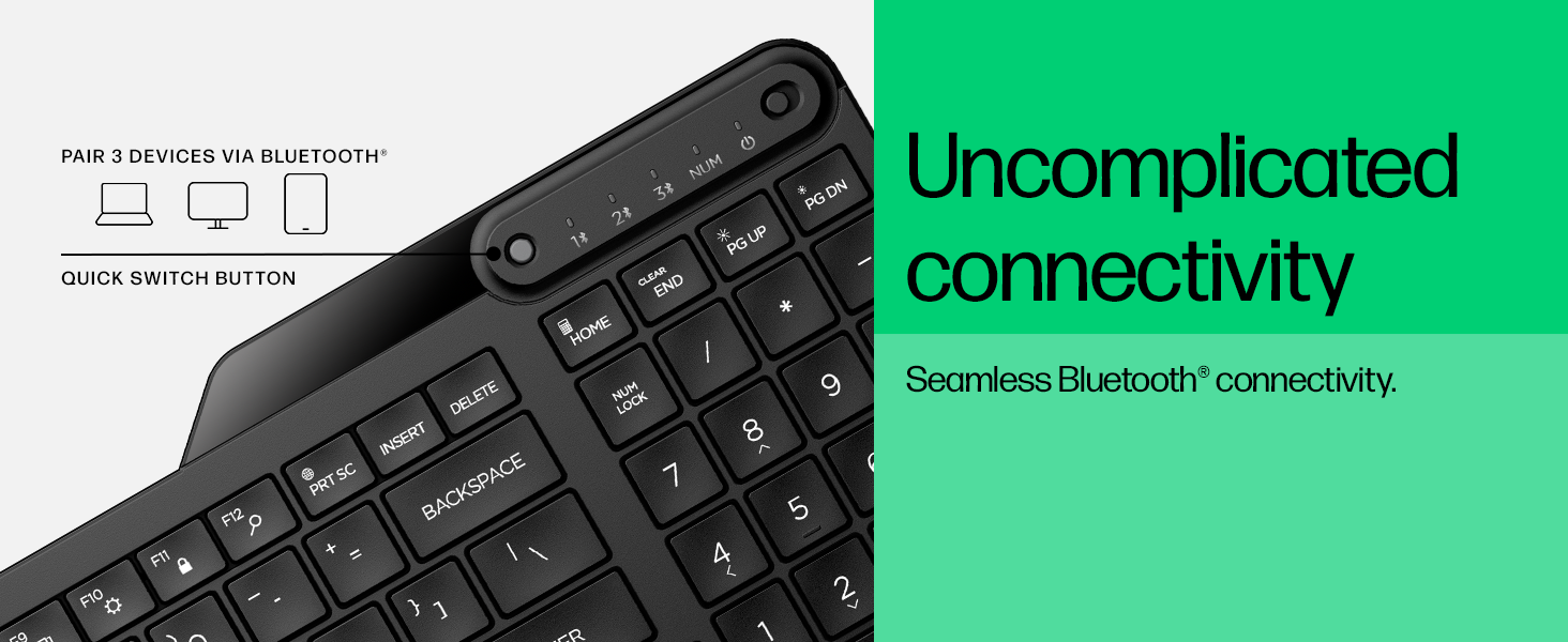 uncomplicated connectivity seamless bluetooth connect pair 3 devices quick switch button