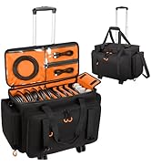 Wigojoy Rolling Dj Cable Bag with Laptop and Microphone Pocket, Dj Bag for Equipment and Music Ac...