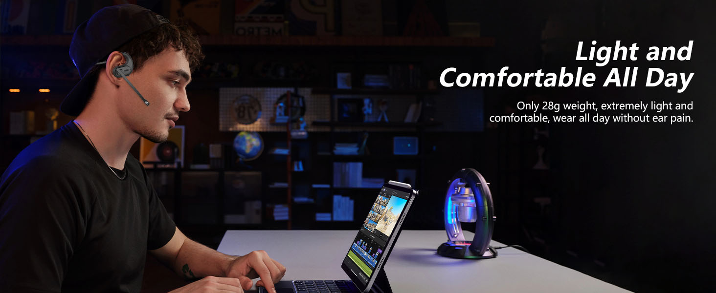 BANIGIPA Bluetooth Headset with Removable Microphone, Noise Cancelling Wireless Headset for Phones