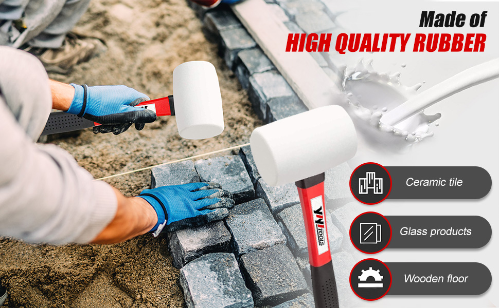 16oz white rubber mallet hammer