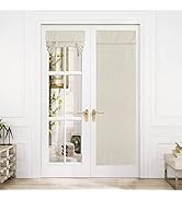 NICETOWN Linen Door Curtain for Window, Farmhouse French Door Curtain Shade for Kitchen Bathroom ...