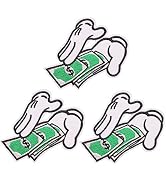 U-Sky Iron on Patch for Clothes, 3pcs Counting Money Iron-on Patches for Vest/Jackets, Sew-on App...
