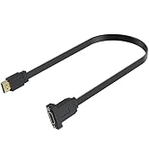Poyiccot Flat HDMI 2.0 Cable 1.5ft, High Speed 18Gbps HDMI to HDMI Male to Female Extension Cable...