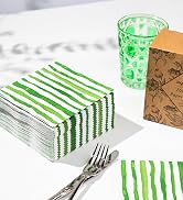 JoyfulArtink sage green striped paper napkins