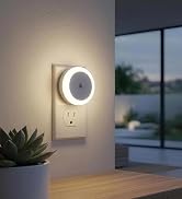 WhilsTec LED Night Lights Plug into Wall, Dusk to Dawn Sensor Nightlight, Warm White 3000K, Plug ...