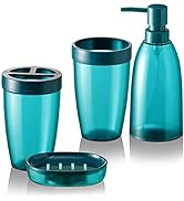 iMucci Bathroom Accessories Set 4Piece Plastic Bathroom Decor Sets Accessories, Toothbrush Holder...