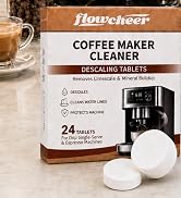 Flowcheer Coffee Maker Cleaner&Descaler Tablets 12-Pack-Coffee Machine Descaler for Keurig, Nespr...
