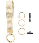Maidsail Stretchy Keychain Wristlet, Woven Wrist Lanyard for Car Keys with 3 Keyrings, Cute Soft ...