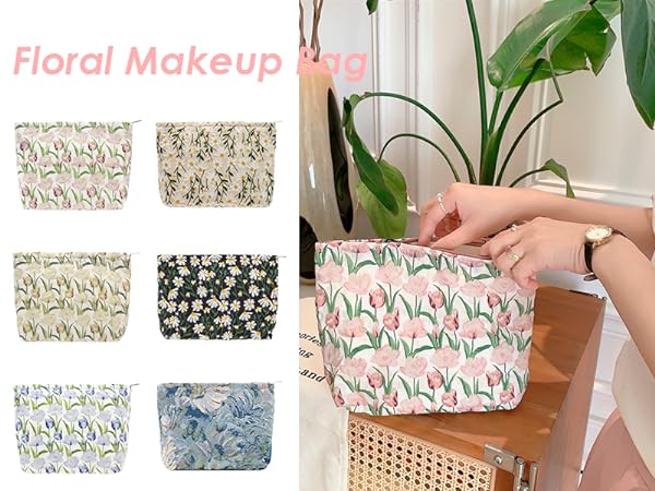 Floral makeup bag Cute Make up pouch