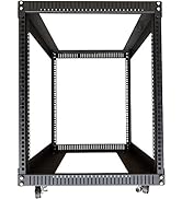 TECHTOO Server Rack 12U Standing Open Frame Rack with 4 Wheels 4 Posts 19Inch Server Equipment Ra...