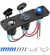 12V USB Panel Cigarette Lighter Socket with Rocker Switch: Qidoe Multiport 58W 12V USB Outlet wit...