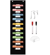 ANCOMEDO 10 Pockets Storage Pocket Chart with 10 Nametag Pockets,Hanging Wall File Organizer for ...