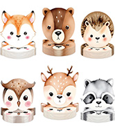 Funhax 48 Pcs Woodland Animal Birthday Party Plates Woodland Creatures Party Supplies Animal Shap...