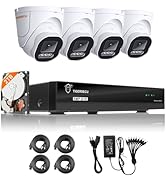 TIGERSECU 5MP 8-Channel 4 Dome Cameras DVR Security Bundle