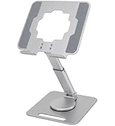 Vearstie 360° Swivel Tablet Stand, Height Adjustable Sit Stand Ergonomic Desk Holder, Full Alumin...