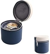 YANHHAN Single Watch Travel Case, PU Leather Watch Box with Zipper Closure, Soft Velvet Lined Wat...