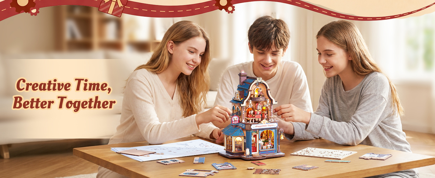 Bear toyshop 3D puzzles diy miniature house kit desk decor