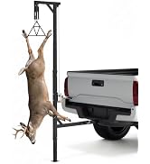 Mossy Oak Truck Hitch Game Hoist, 400 lb, Self-Locking Winch, 360° Swivel | Easier One-Person Loa...