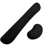 Bloss 2 Black Wrist Rest for Mouse & Keyboard, Ergonomic Wrist Support | Soft Memory Foam, Rubber...