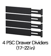 Ryqtop Bamboo Drawer Dividers,17-22" Adjustable Kitchen Drawer Organizer for Clothes,4 Pack Expan...