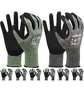 Kebada Gardening Gloves for Men, 6 Pairs Breathable Garden Gloves, Foam Latex Coated, Stretchable...