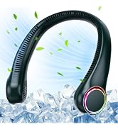 Neck Fan - 360° Cooling Portable Fan with LED Light, Super Quiet Wearable Personal Fan, Summer Es...