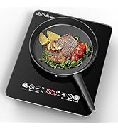 VBGK Portable Induction Cooktop With Ultra Thin Body, Low Noise Hot Plate With 1800W Sensor Touch...