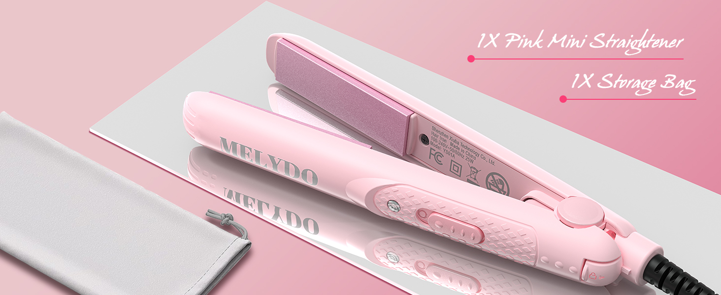 pink mini travel straightener for travelling