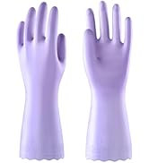 Mr.Panda Skin-Friendly Flocked Cotton Liner Cleaning Gloves Medium, Reusable Dishwashing Gloves f...