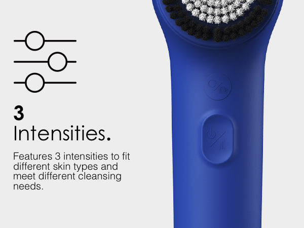 face scrubber facial cleansing brush with 3 different intensities