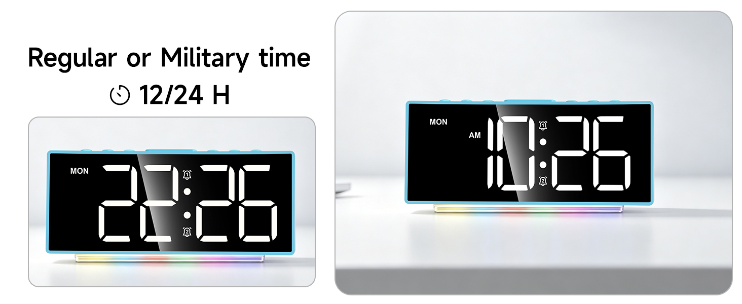 12/24 hour time format digital clock for students nurses office classroom international