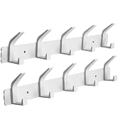 ZGELIN Coat Rack Wall Mounted,5 Coat Hooks for Hanging Coats,Heavy Duty Metal Double Hook Rack Ho...