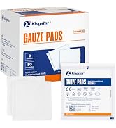 100Pcs Sterile Gauze Pads 4x4 Inch 12-Ply, 100% Cotton 4x4 Gauze Pads Highly Absorbent Gauze Spon...