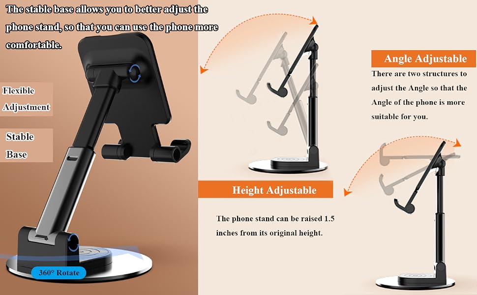 Rotatable Cell Phone Stand for Desk