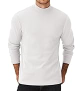 COOFANDY Men's Mock Turtleneck Sweater Long Sleeve Half Neck Pullover Thermal Casual Ribbed High ...