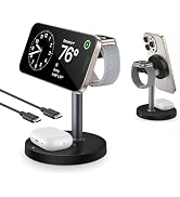 3 in 1 Wireless Charging Station for Multiple Devices, 15W Fast Magnetic Wireless Charger Stand w...