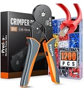 Ferrule Crimping Tool Kit, Preciva Upgrade Double & Single Ferrules Connectors,16-6 Hexagonal Rat...