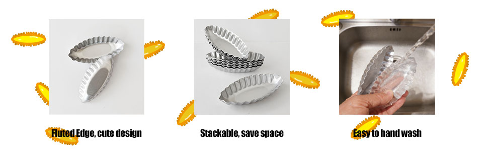 Tiny tart pan boat shape, easy to hand wash