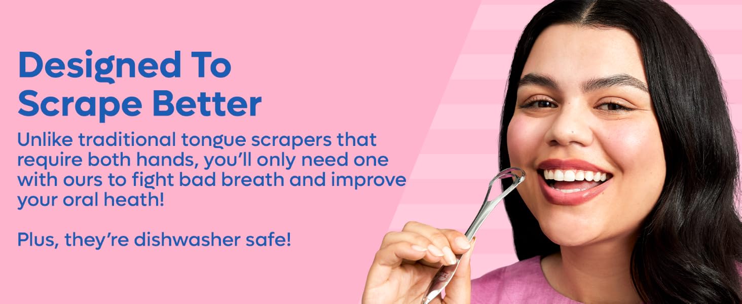 dual head metal tongue scraper for adults and kids
