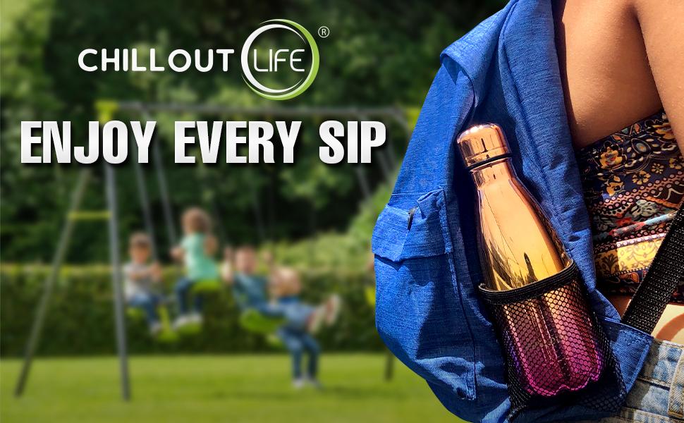 CHILLOUT LIFE Vacuum Insulated Stainless Steel Water Bottle for Kids School