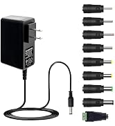 UL Listed 12V (Real 2A) AC/DC Adapter, 12 Volt 2000mA Power Supply with 9 Tips for LED Strip Ligh...