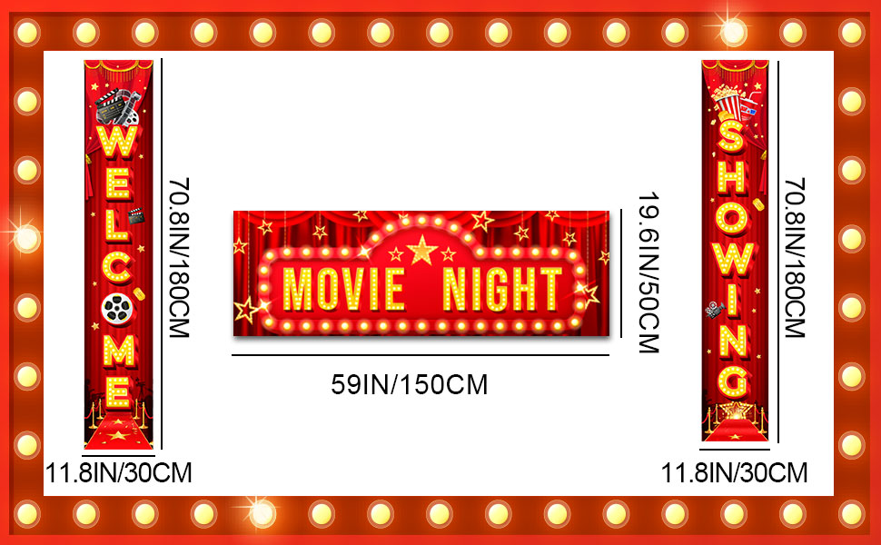 movie night party door banner